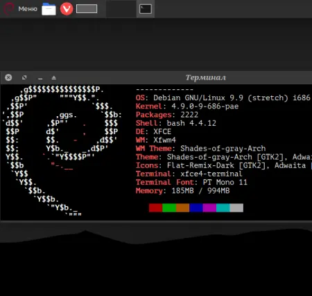 Debian 9 Stretch XFCE custom_spb